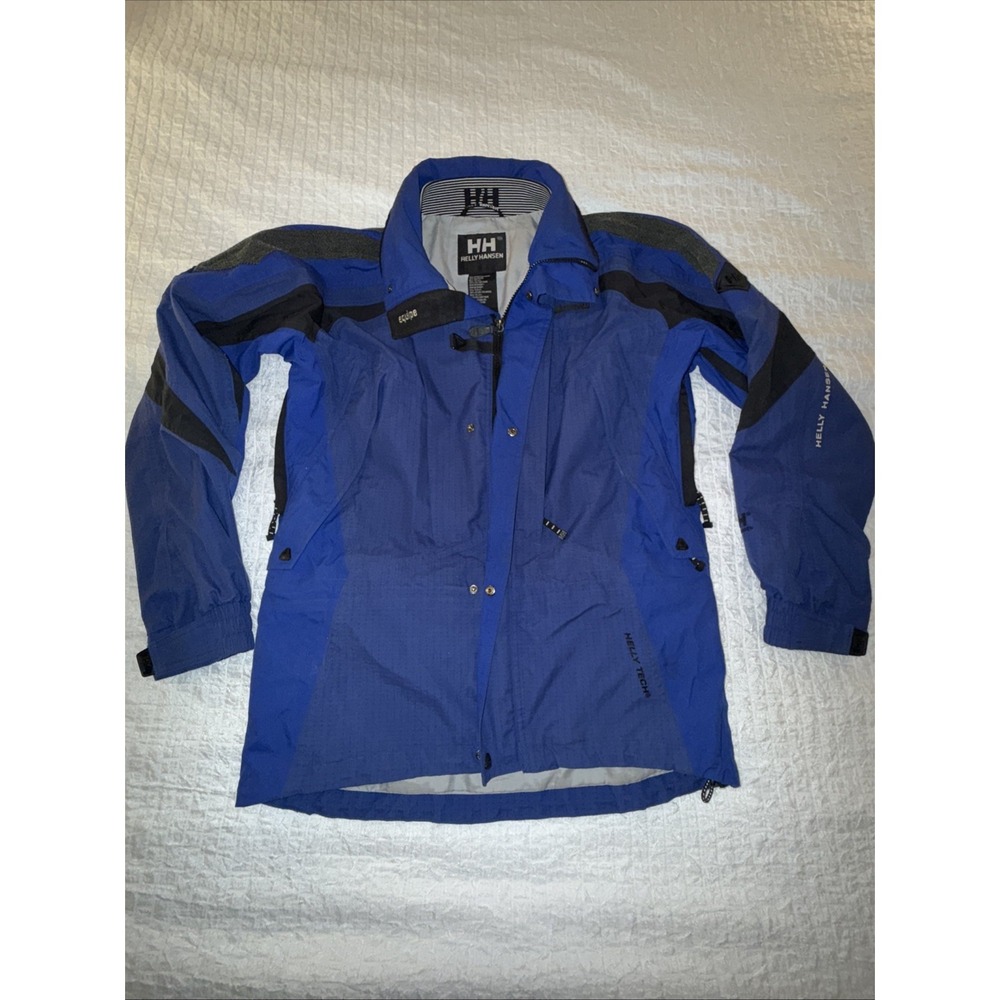 Men's Vintage 90's Helly Hansen Tech Equipe Blue Ski Jacket Coat Size Small